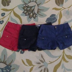Sonoma shorts lot of 3, elastic back, red blk navy
